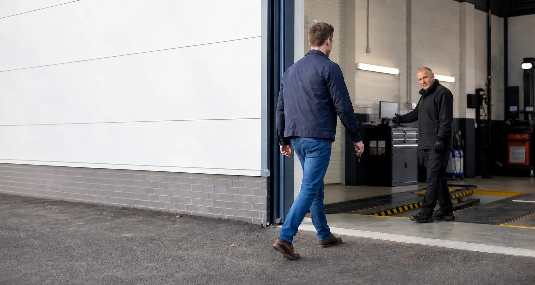 Driver arriving at an independent UK MOT test centre